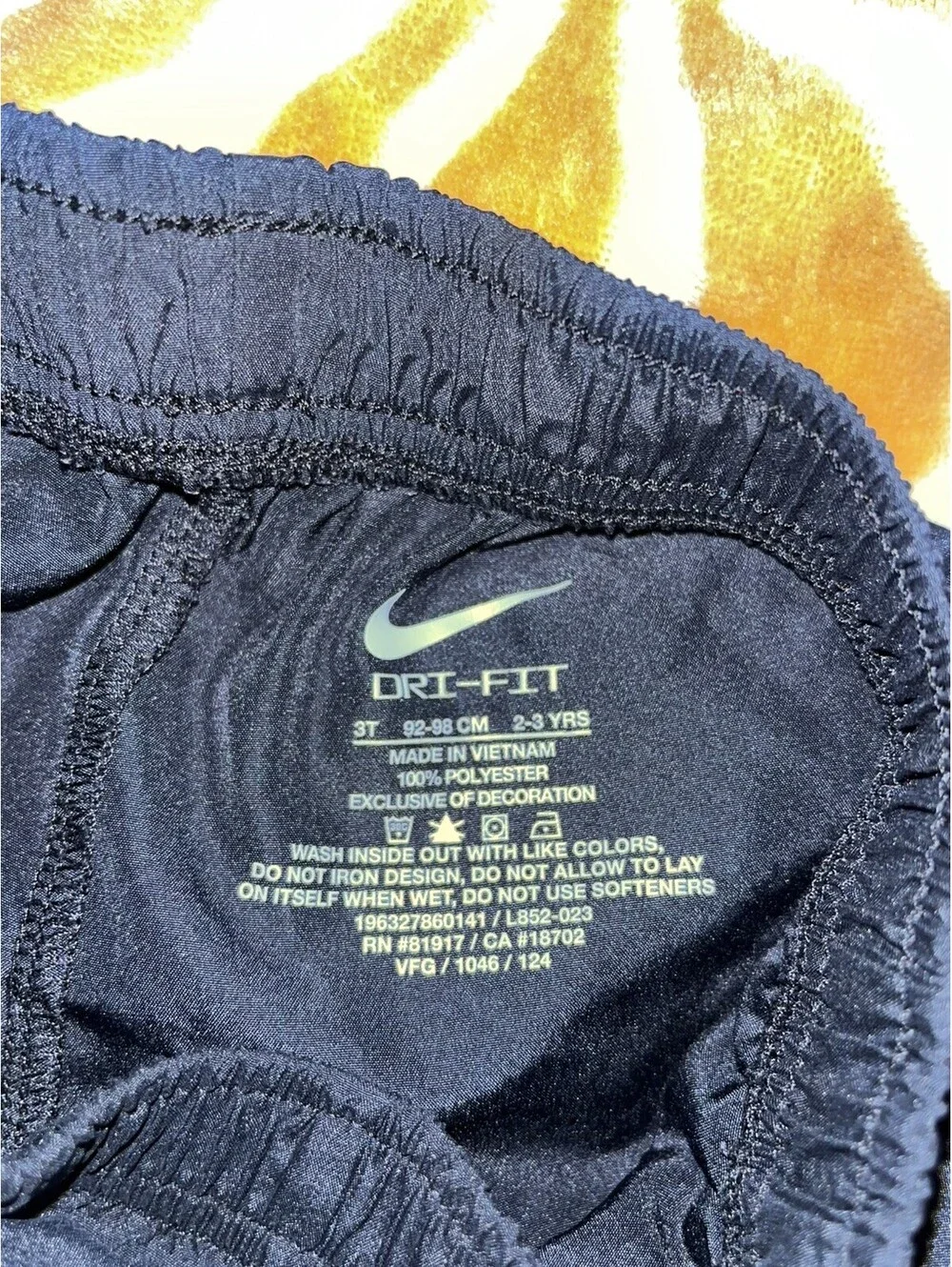 Nike 3T Unisex Baby Toddler Shorts Black Athletic Mesh Elastic Waist Solid